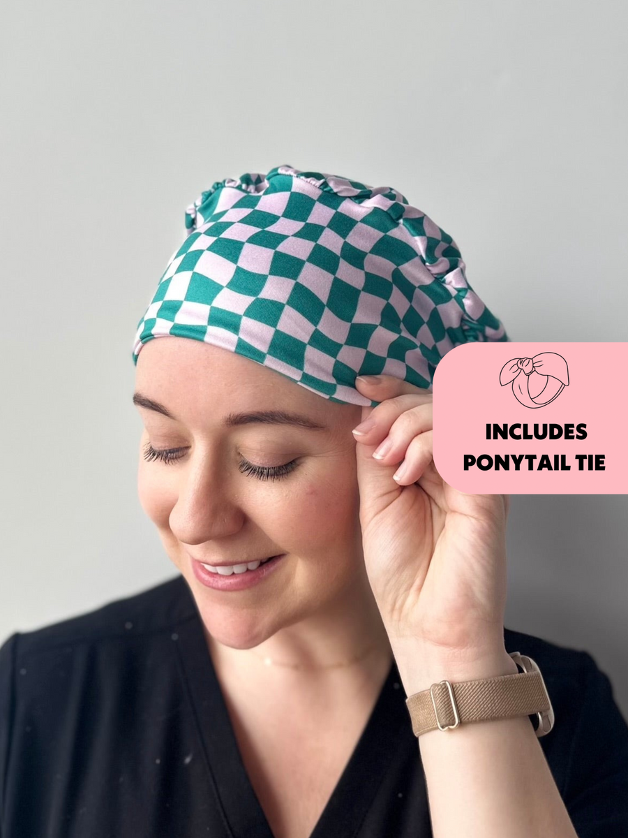 ウィッグ・エクステ SCARF HAT (M) / Checked-Navy Light Silk Cowboy Scarf - Janie in Midnight – lastchancetextiles