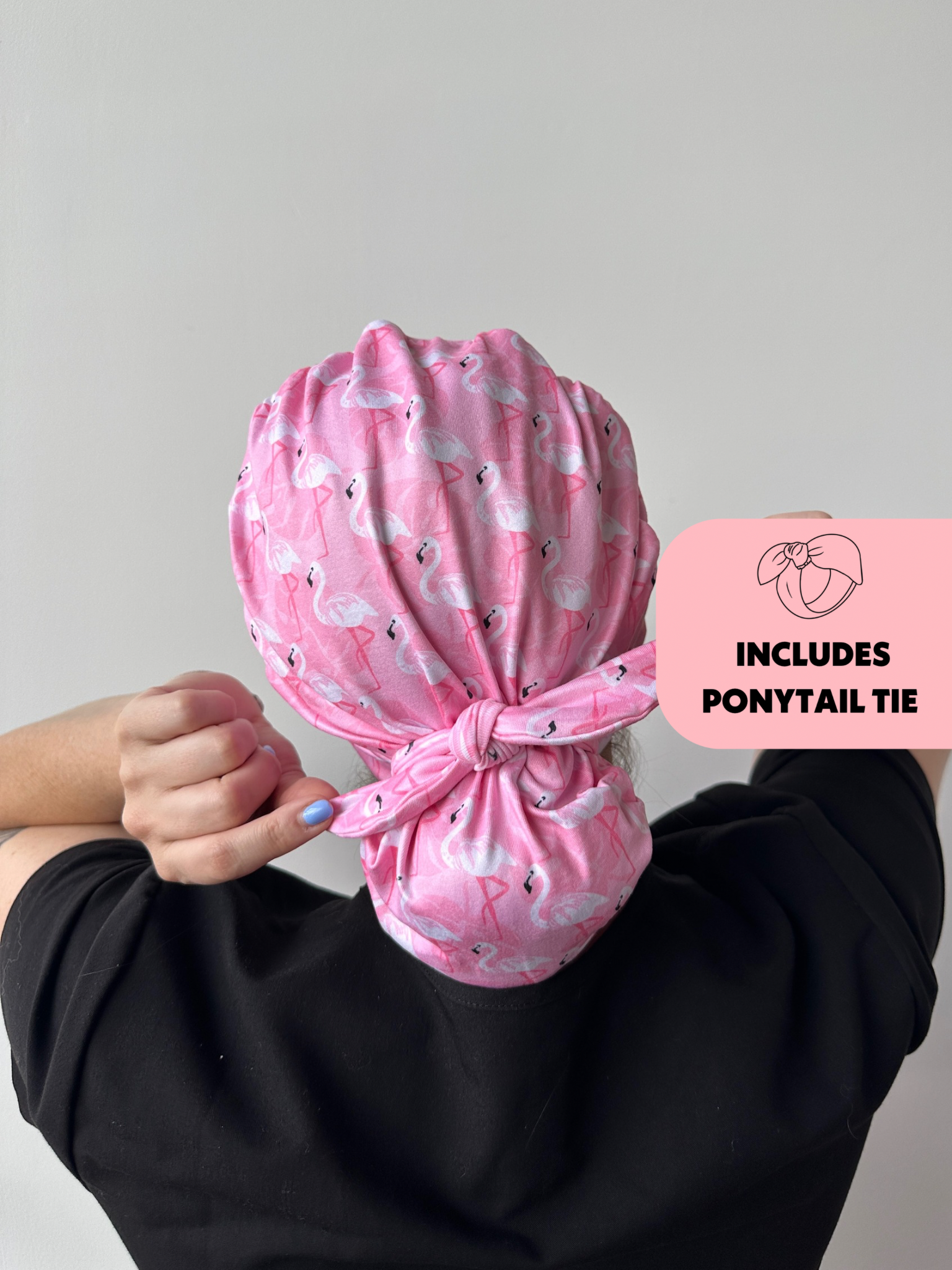 DuoStyle Scrub Hat - Flamingos – Hello Headband duostyle-scrub-hat-flamingos-hello-headband