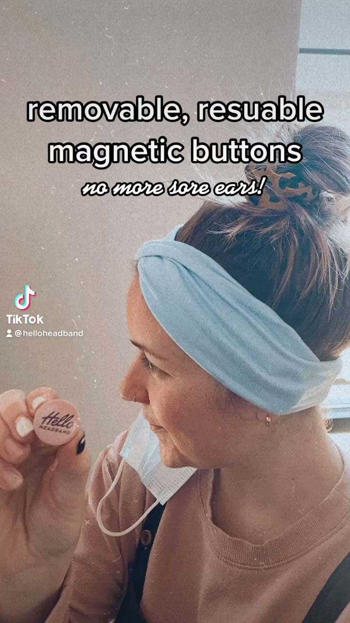 Black Magnetic Buttons for Masks and Headbands - Removable Ear